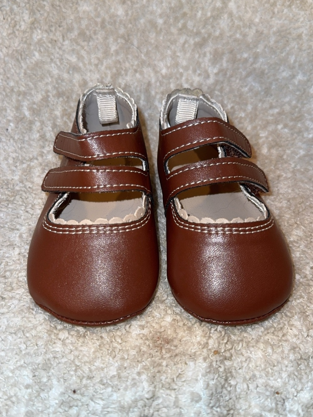 Brown Baby Mary Jane Shoes with Double Straps